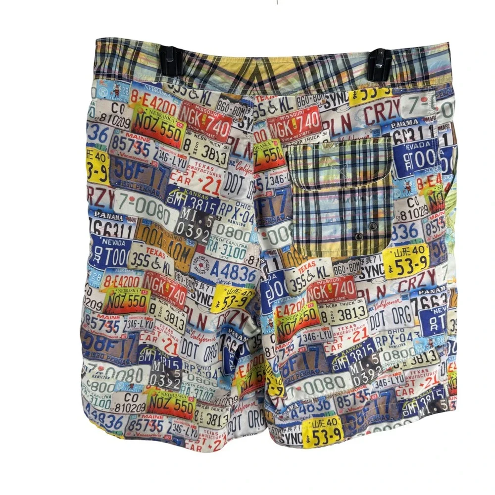 Robert Graham Swim Trunks Mens 36 License Plate Floral Print Board Shorts‎ 9